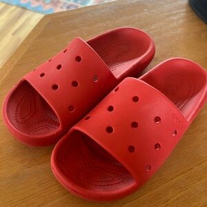 CROCS Red Slide Sandals - Classic Vented Upper
